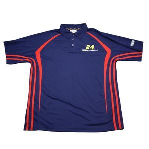 Chase Authentics Nascar Shirt Mens M Blue Chest Button Short Sleeve Collared Top